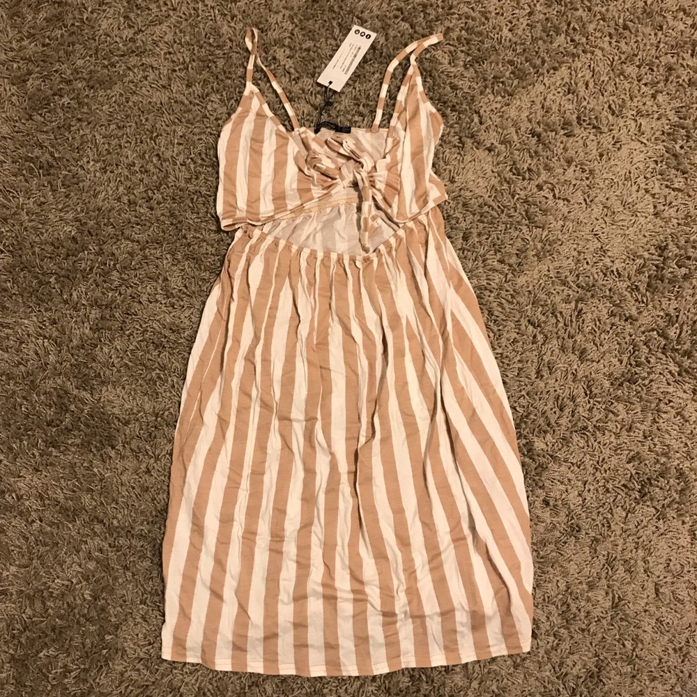 stripe Flowy Cutout Midi Dress